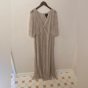 Adrianna Papell Beaded Mesh Gown